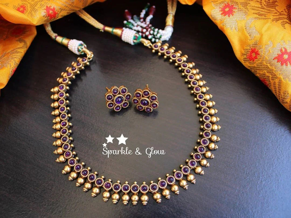 Simple budget friendly kemp stones necklace - Multi - Sparkle and Glow