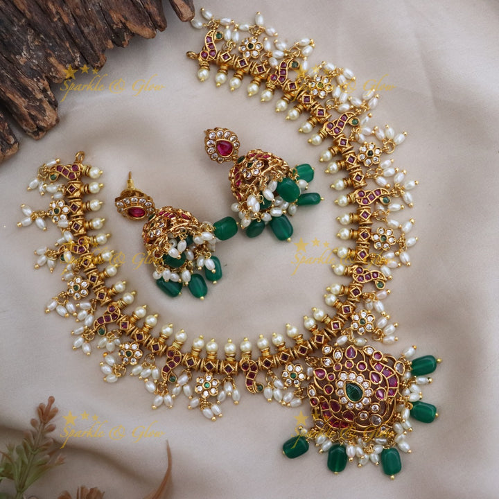 Gold Plated Necklace Set for Festive Glamour