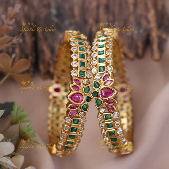 Exquisite Lotus Gold Bangles for Festive Celebrations