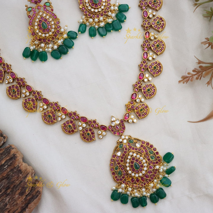 Exquisite Gold-Toned Wedding Necklace Set