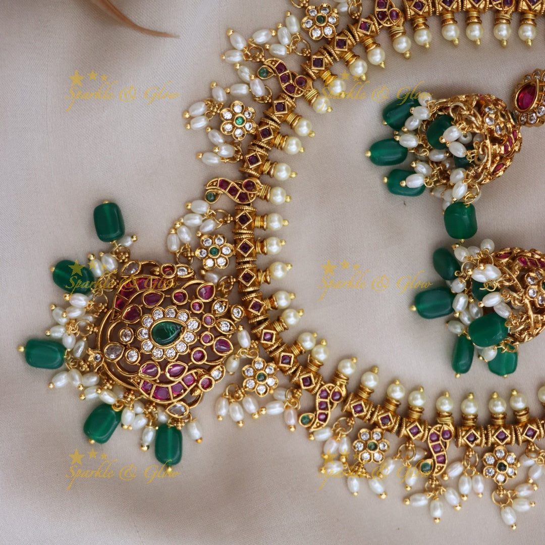 Gold Plated Necklace Set for Festive Glamour