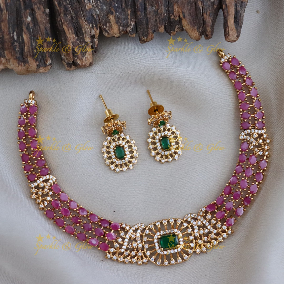 Exquisite Gold-Plated Necklace & Earrings Set
