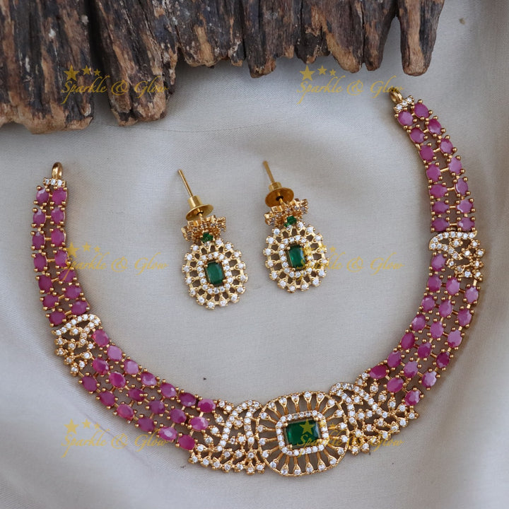 Exquisite Gold-Plated Necklace & Earrings Set