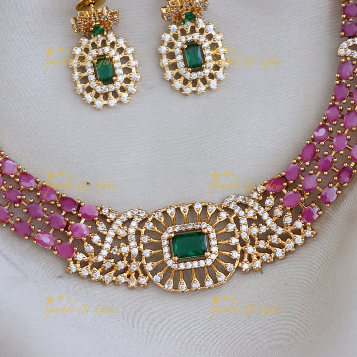 Exquisite Gold-Plated Necklace & Earrings Set