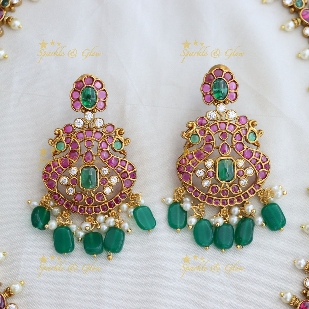 Exquisite Gold-Plated Gemstone Necklace for Festivities