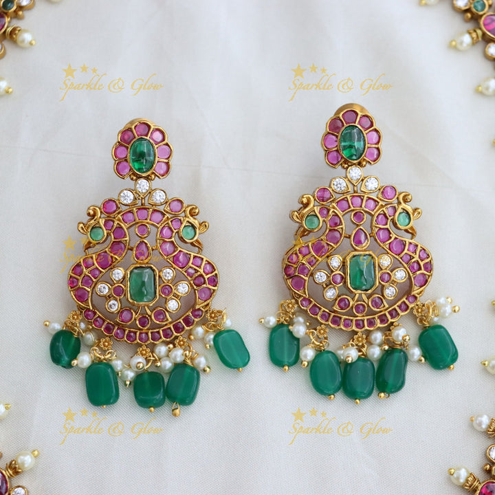 Exquisite Gold-Plated Gemstone Necklace for Festivities