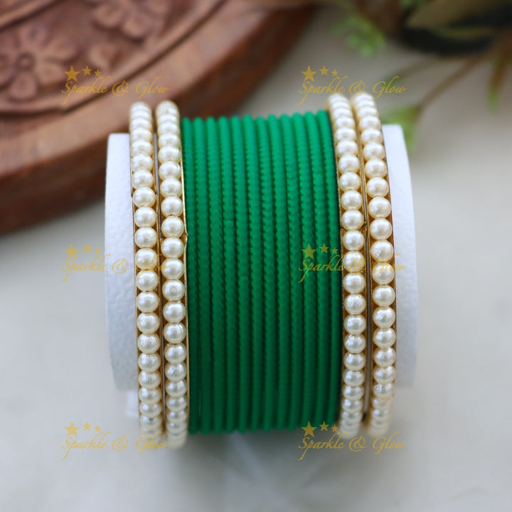 Trendy Metal Bangle Set in Various Colors - Design 1