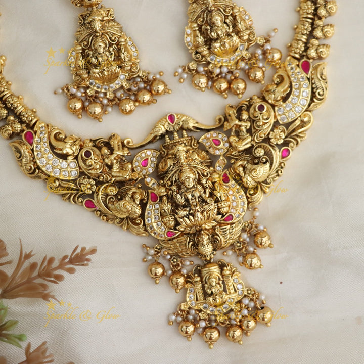 Temple Necklace Set - Gold Plated Elegance for Festivals