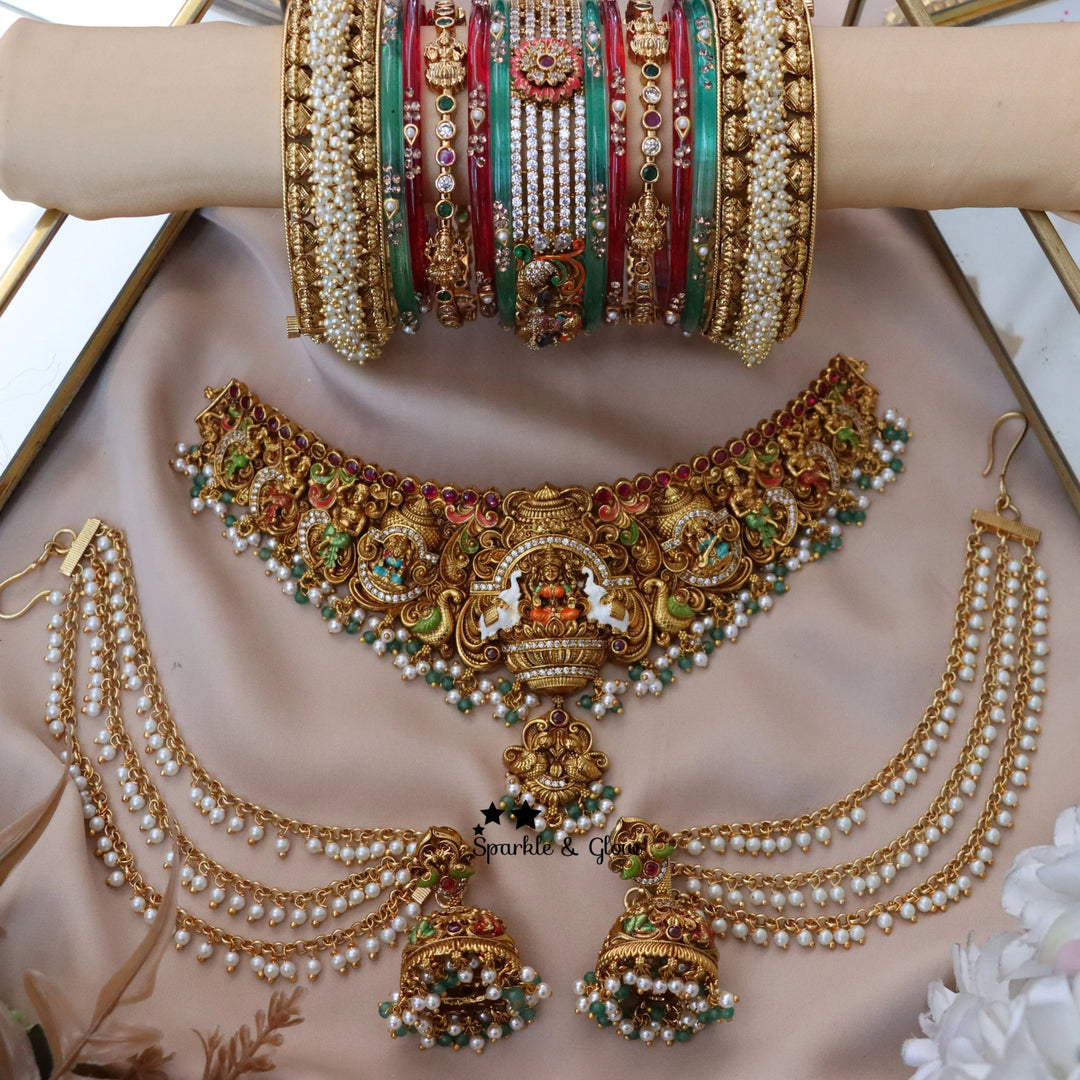 Luxurious Lakshmi Semi Bridal Jewellery Set Online