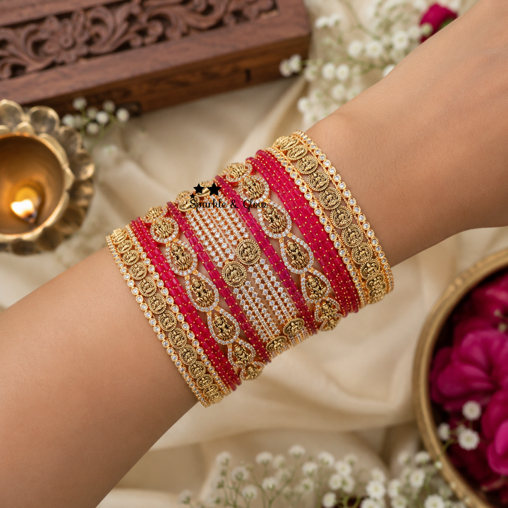 Exquisite Lakshmi Temple Bridal Bangles Collection
