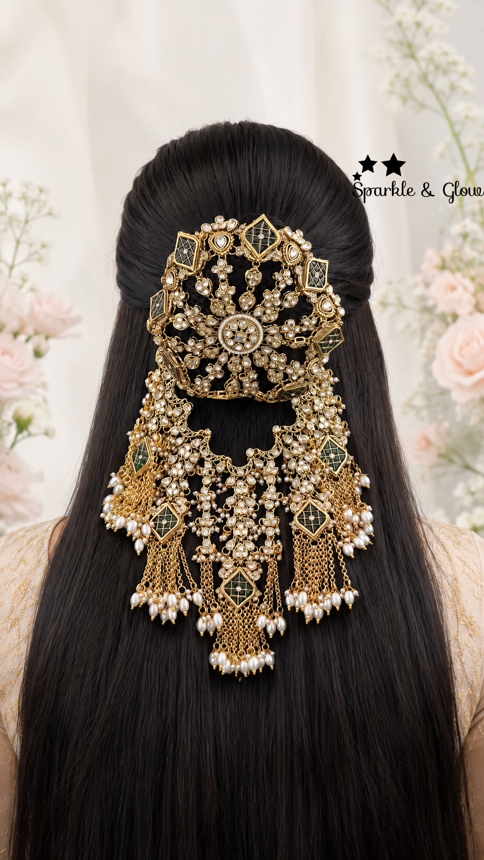 Exquisite Gold-Plated Hair Bun Accessory for Weddings