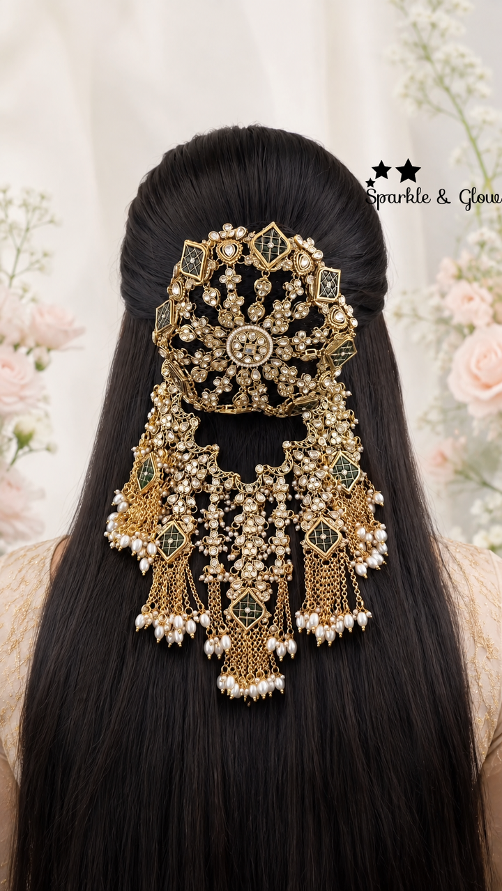 Exquisite Gold-Plated Hair Bun Accessory for Weddings
