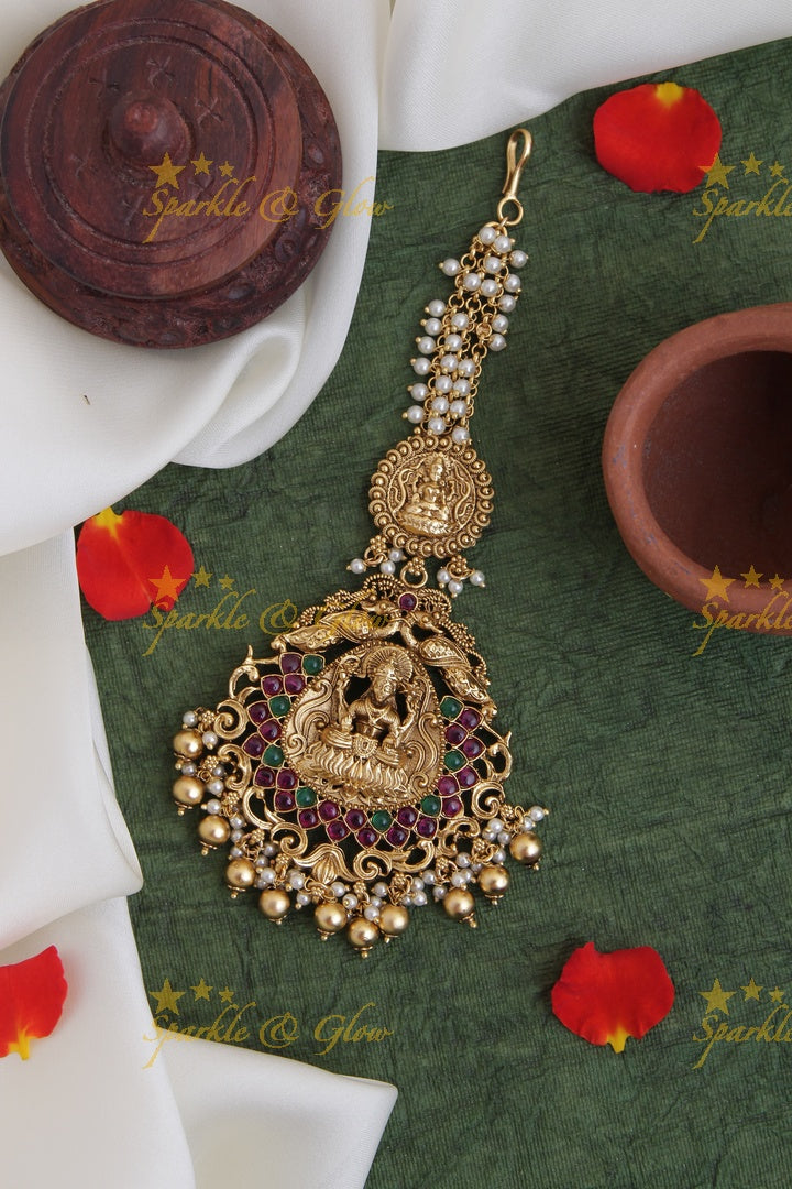 Gold Alike Lakshmi Single like maang tikka
