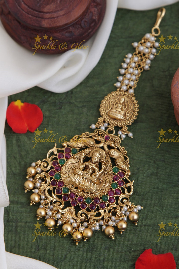 Gold Alike Lakshmi Single like maang tikka