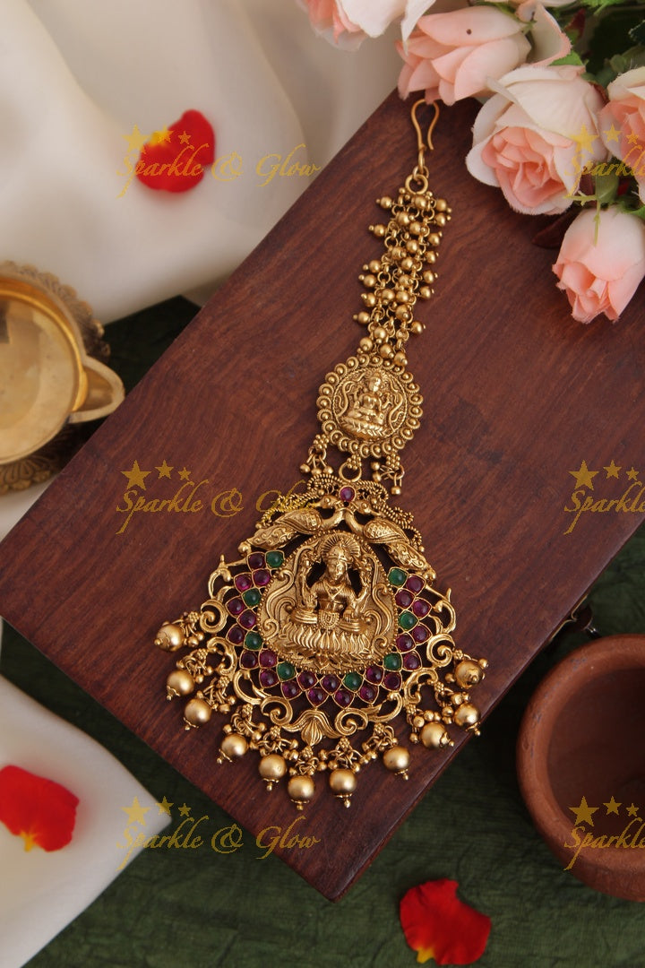 Gold Alike Lakshmi Single like maang tikka
