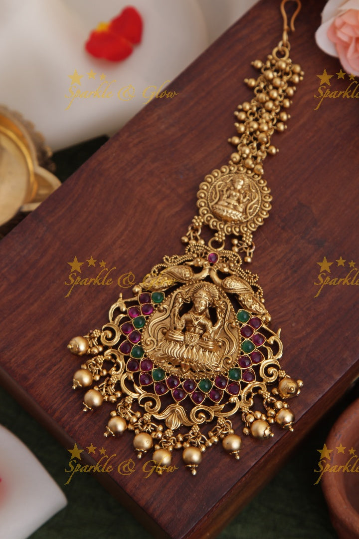 Gold Alike Lakshmi Single like maang tikka