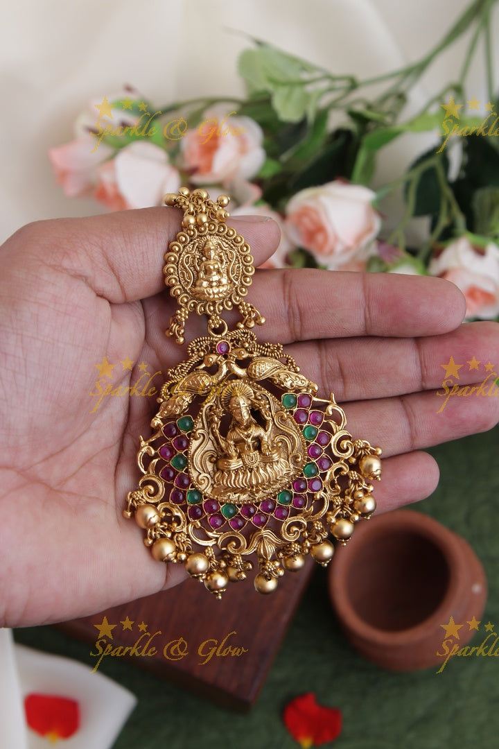 Gold Alike Lakshmi Single like maang tikka