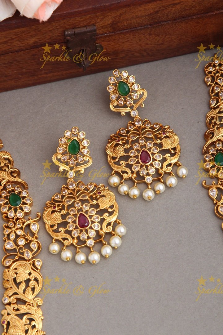 Premium quality Matt Peacock Kemp Long Necklace - Multi - Sparkle and Glow - Pink - Back Thread