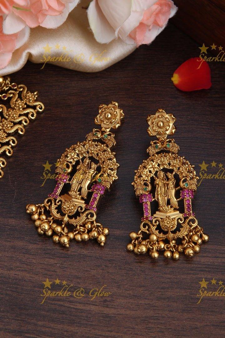 Gold alike Exquisite Rama Parivar gutta pusalu long necklace - Sparkle and Glow
