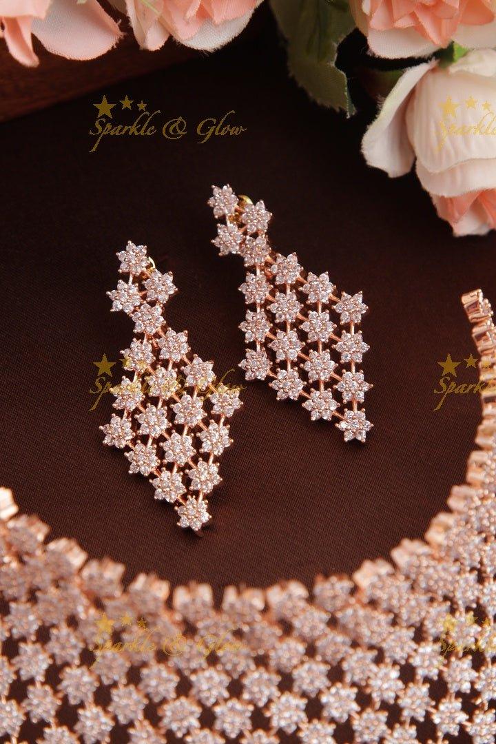 Ad Stones multi layer star shaped choker - Rose Gold - Sparkle and Glow