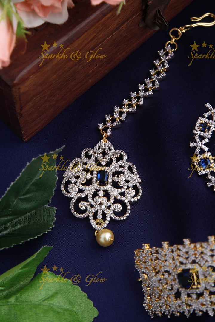Exclusive GJ Polish Kemp AD Stone High Neck Choker - Blue