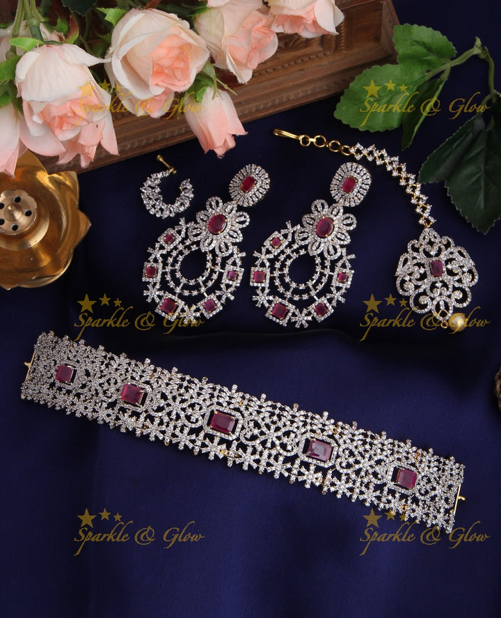 Exclusive GJ Polish Kemp AD Stone High Neck Choker - Blue