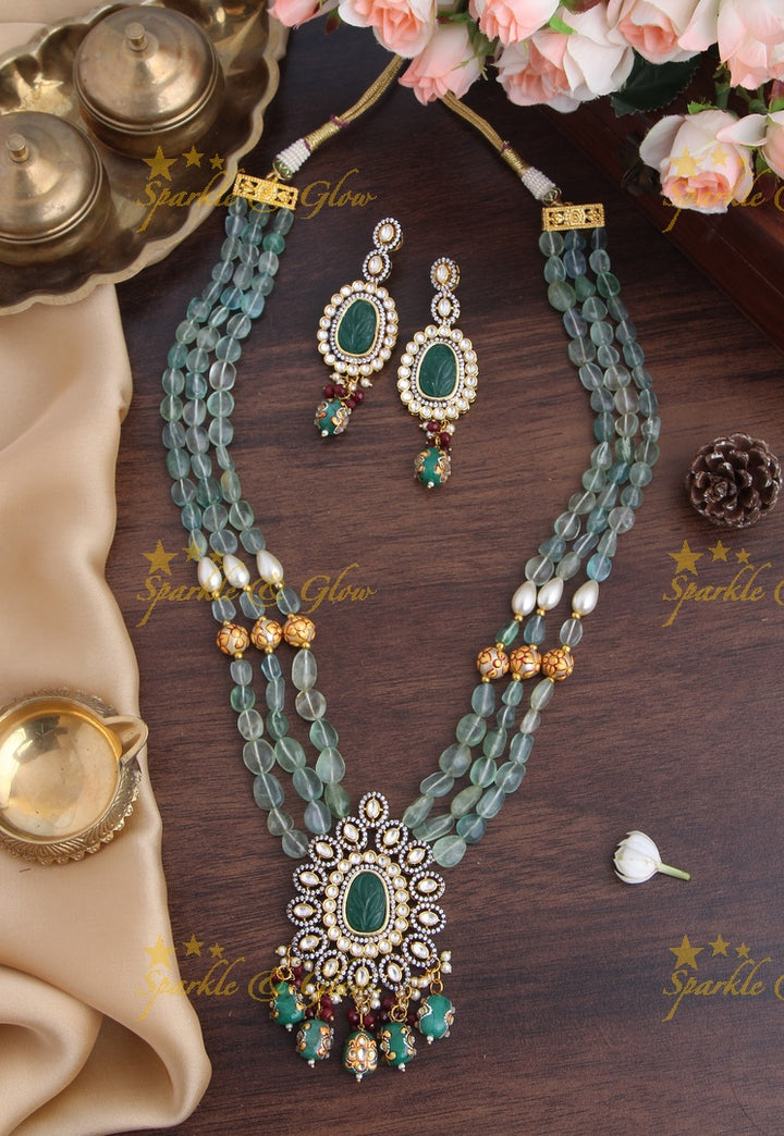 Beautiful Kundan Stone Grand Pendent Necklace