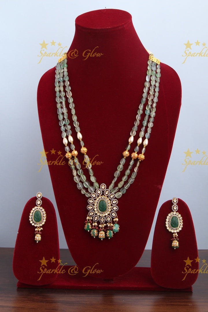 Beautiful Kundan Stone Grand Pendent Necklace