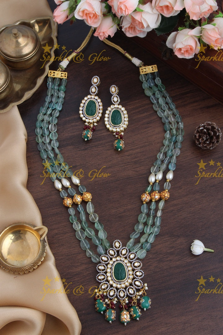 Beautiful Kundan Stone Grand Pendent Necklace