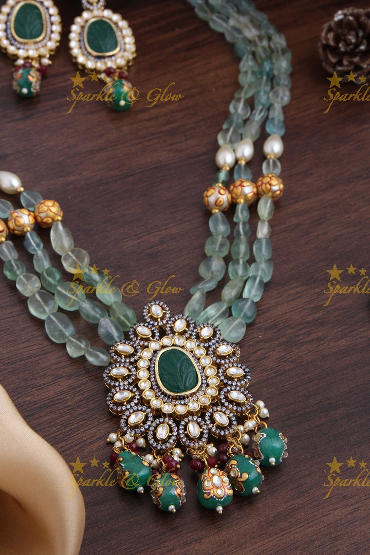 Beautiful Kundan Stone Grand Pendent Necklace