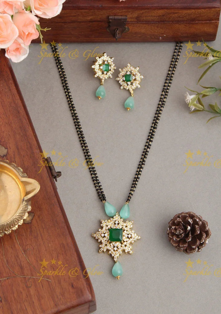 Gold alike black beads chain 18 inches - Black - Sparkle and Glow