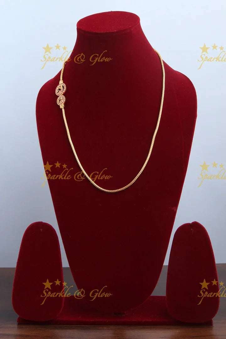 Micro gold plated Peacock Mop chain - Pink - Sparkle and Glow