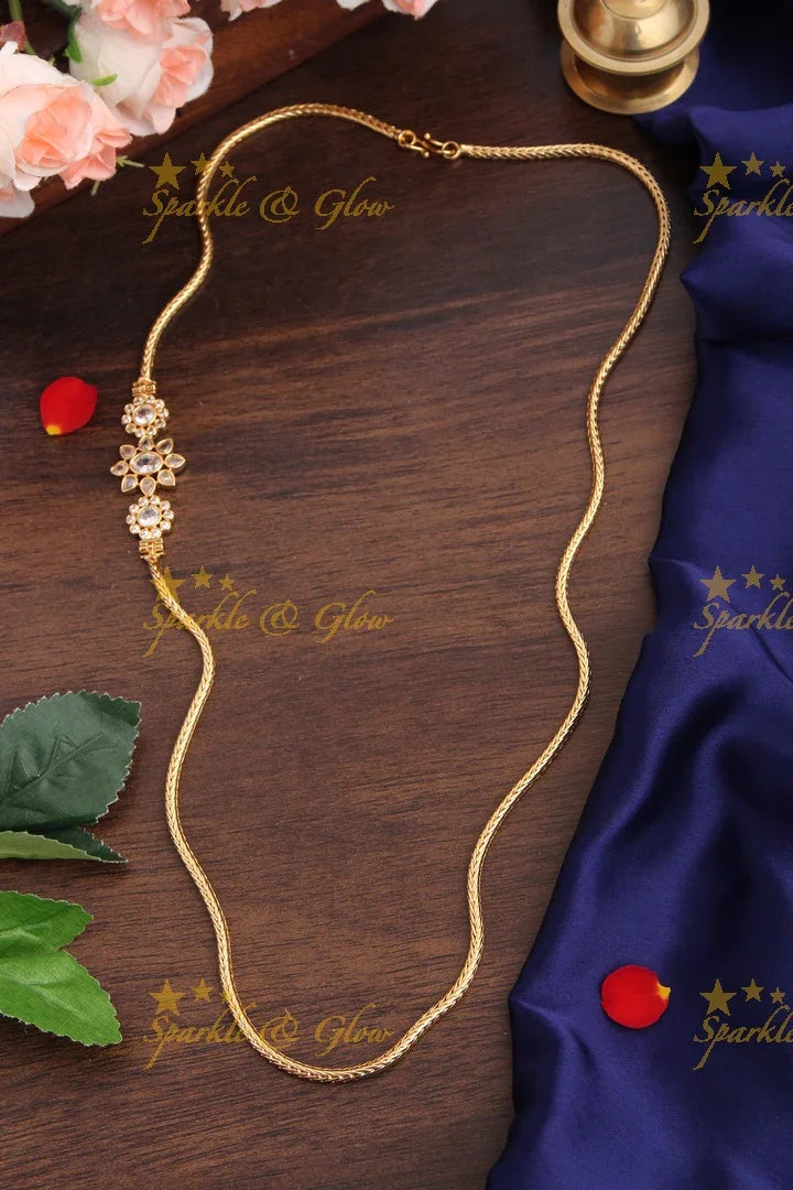 Micro gold plated Floral Kemp stone Mop chain - Multi - Sparkle and Glow