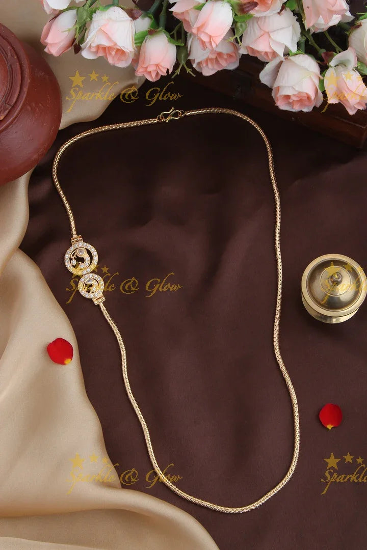 Micro gold plated Peacock Mop chain - Pink - Sparkle and Glow