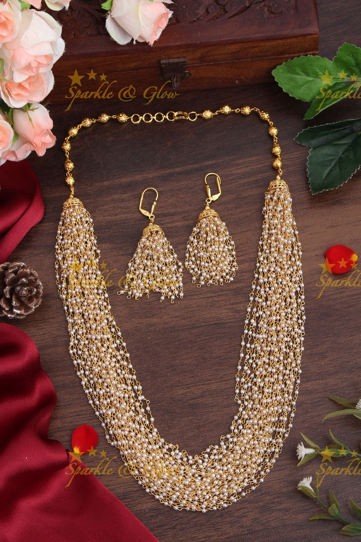 Twenty Four Layered white bead chain