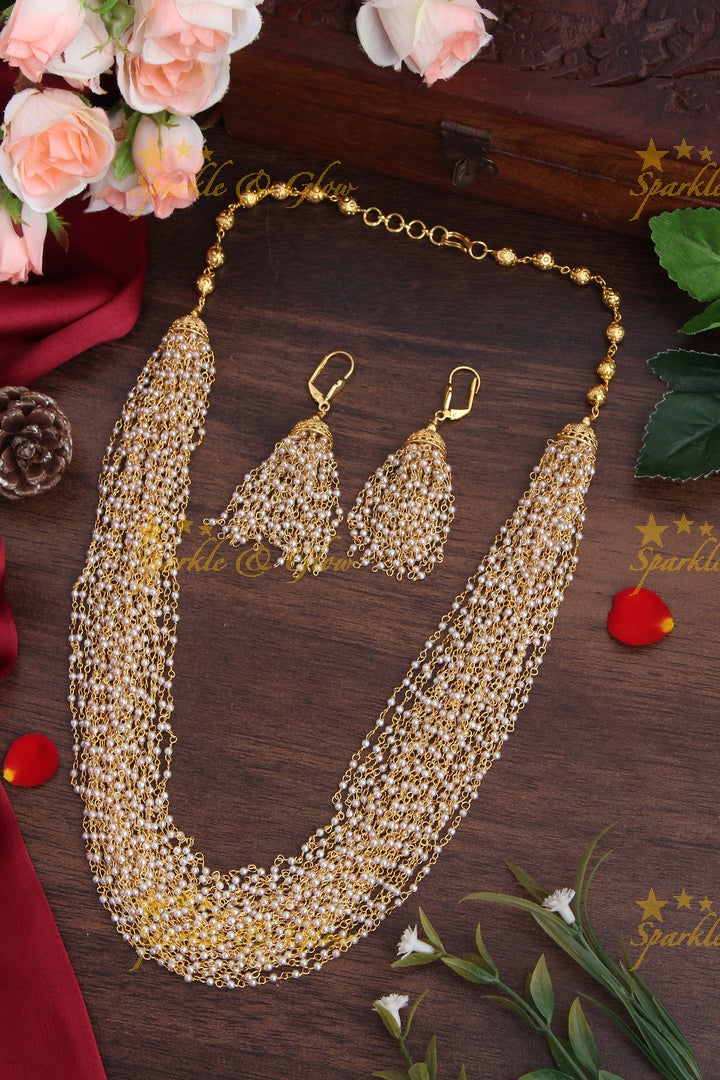 Twenty Four Layered white bead chain