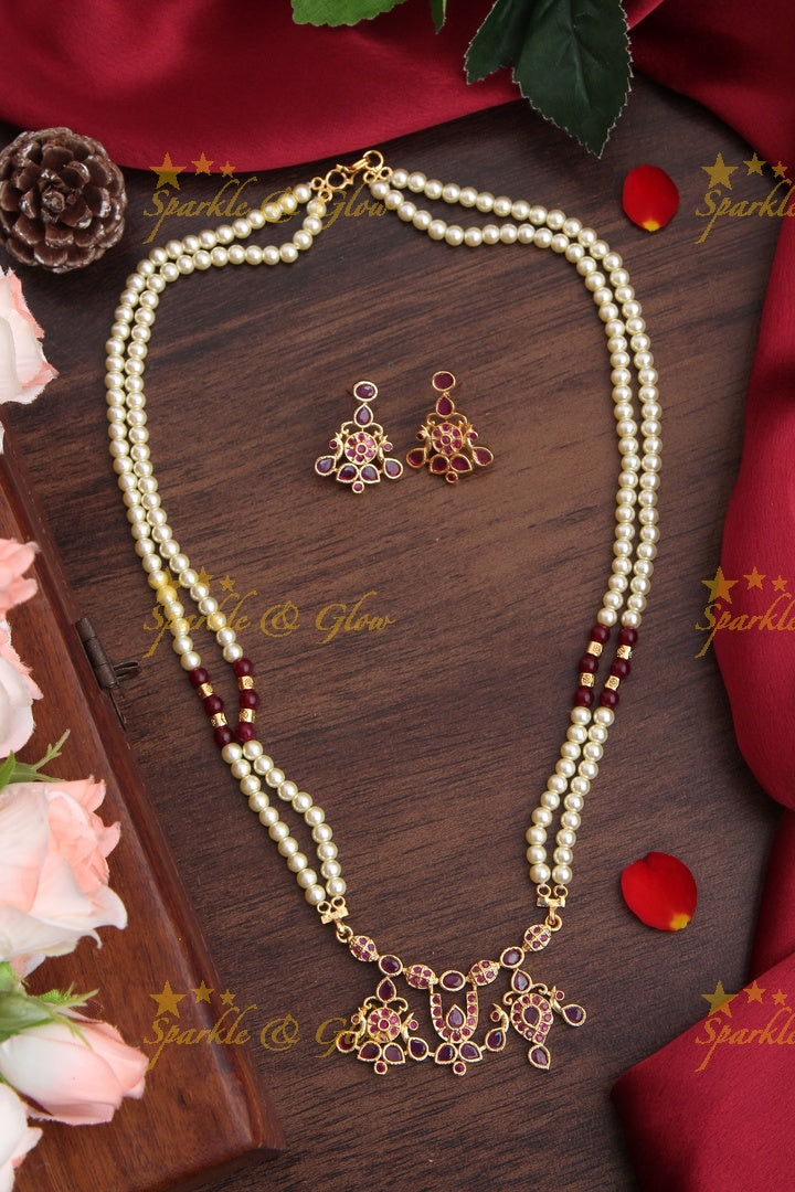 Gold Venkateshwara Namam short necklace 18 inches