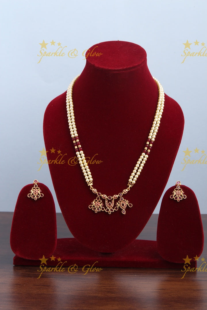 Gold Venkateshwara Namam short necklace 18 inches