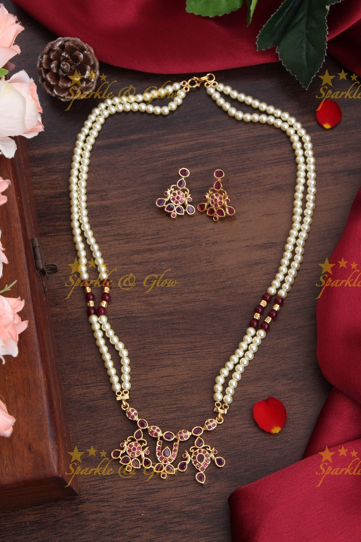 Gold Venkateshwara Namam short necklace 18 inches