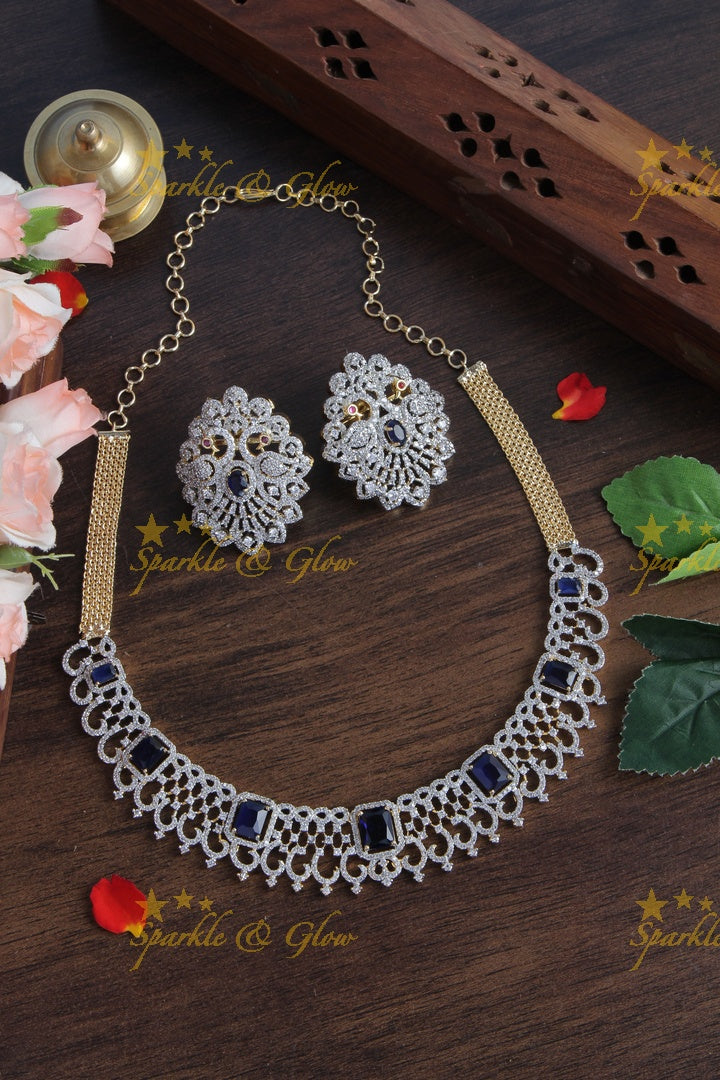 GJ Polish High Neck Choker with Grand Earrings - Pink