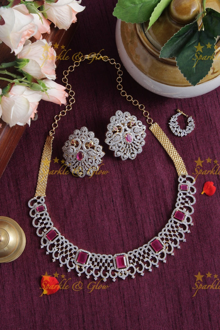 GJ Polish High Neck Choker with Grand Earrings - Green