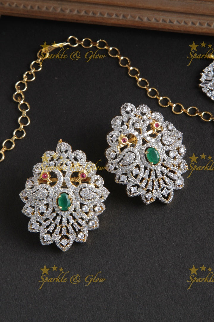 GJ Polish High Neck Choker with Grand Earrings - Green