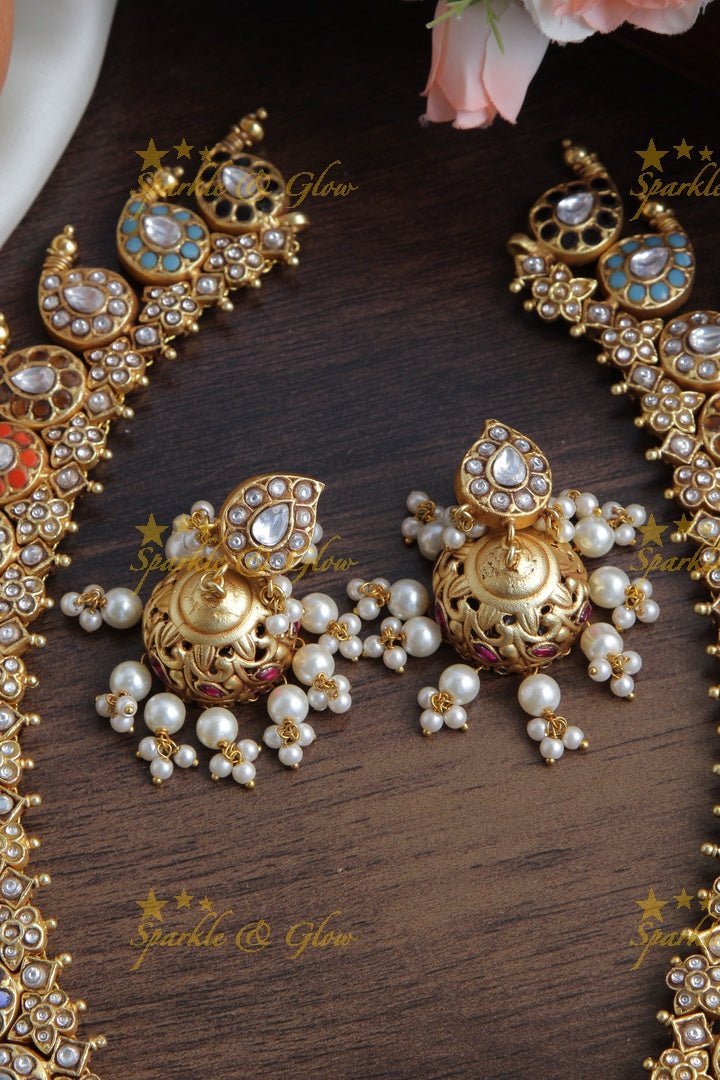 Jadau kundan Mango Haram - Navarathna - READY TO SHIP - Sparkle and Glow - Navarathna - Back Thread
