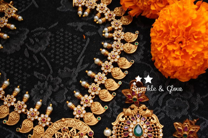 Beautiful cz stones mango necklace