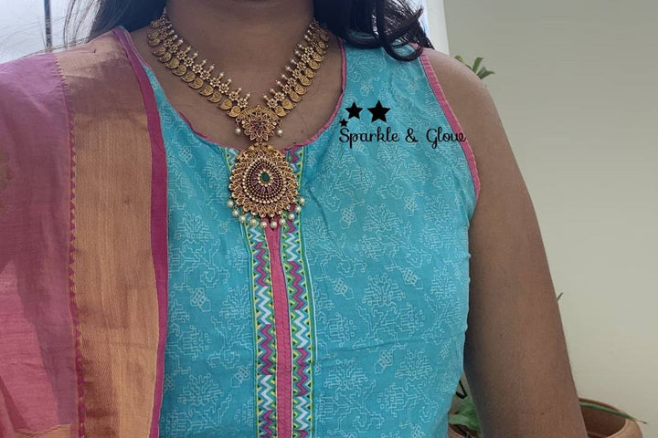 Beautiful cz stones mango necklace