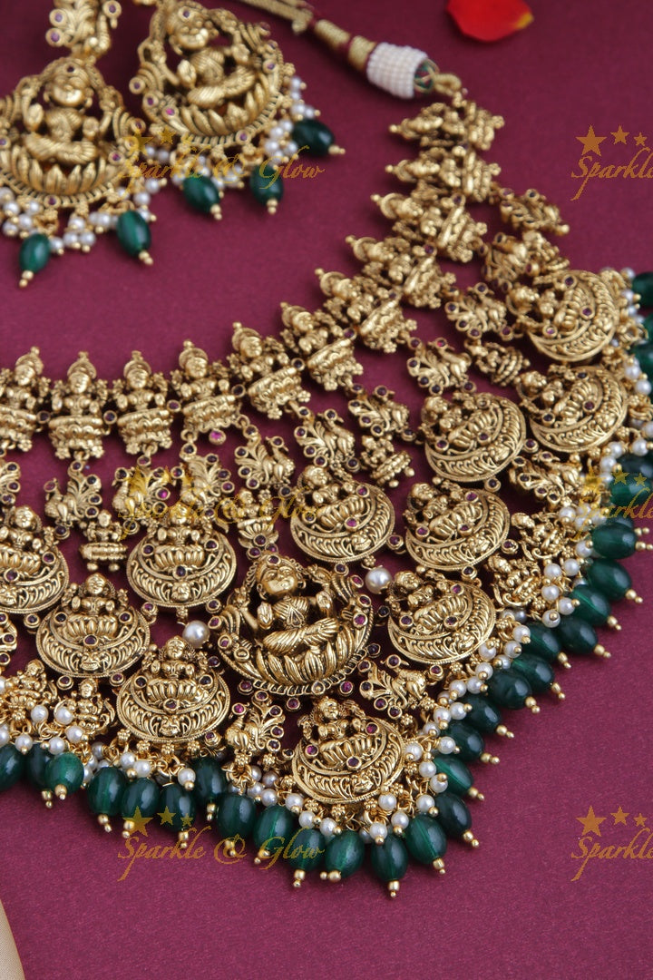Gold alike Exlusive Lakshmi high neck choker
