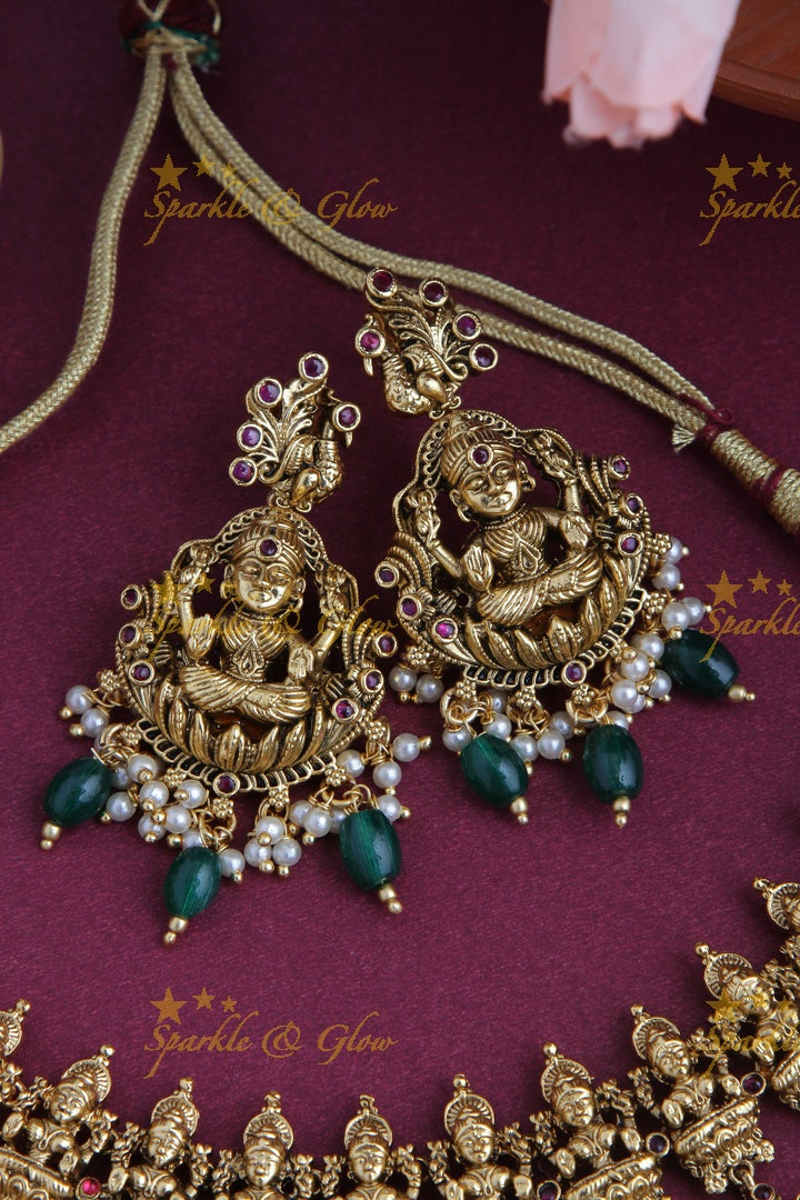 Gold alike Exlusive Lakshmi high neck choker