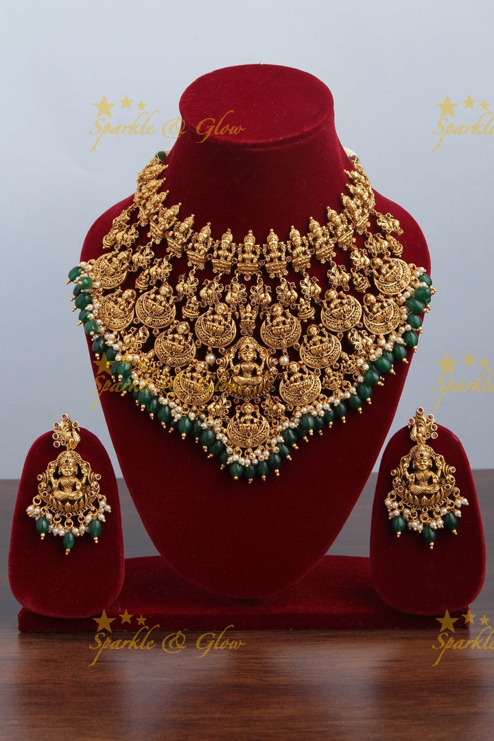 Gold alike Exlusive Lakshmi high neck choker