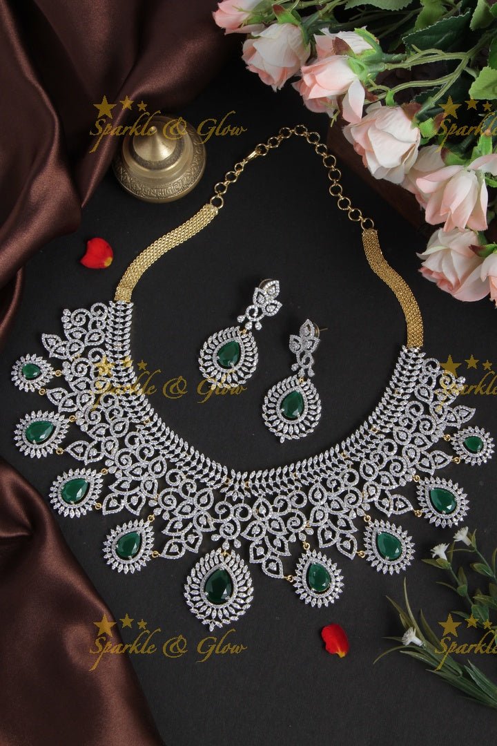 Exclusive American daimond intricate necklace - GJ Green - Sparkle and Glow - GJ Green - Back Thread