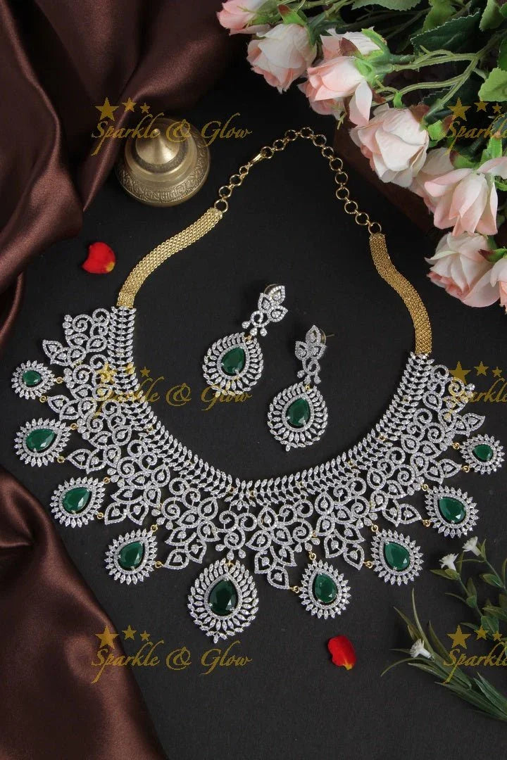Exclusive American daimond intricate necklace - GJ Green - Sparkle and Glow